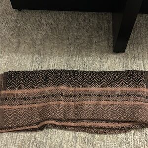 Brown and Black Patterned Scarf
